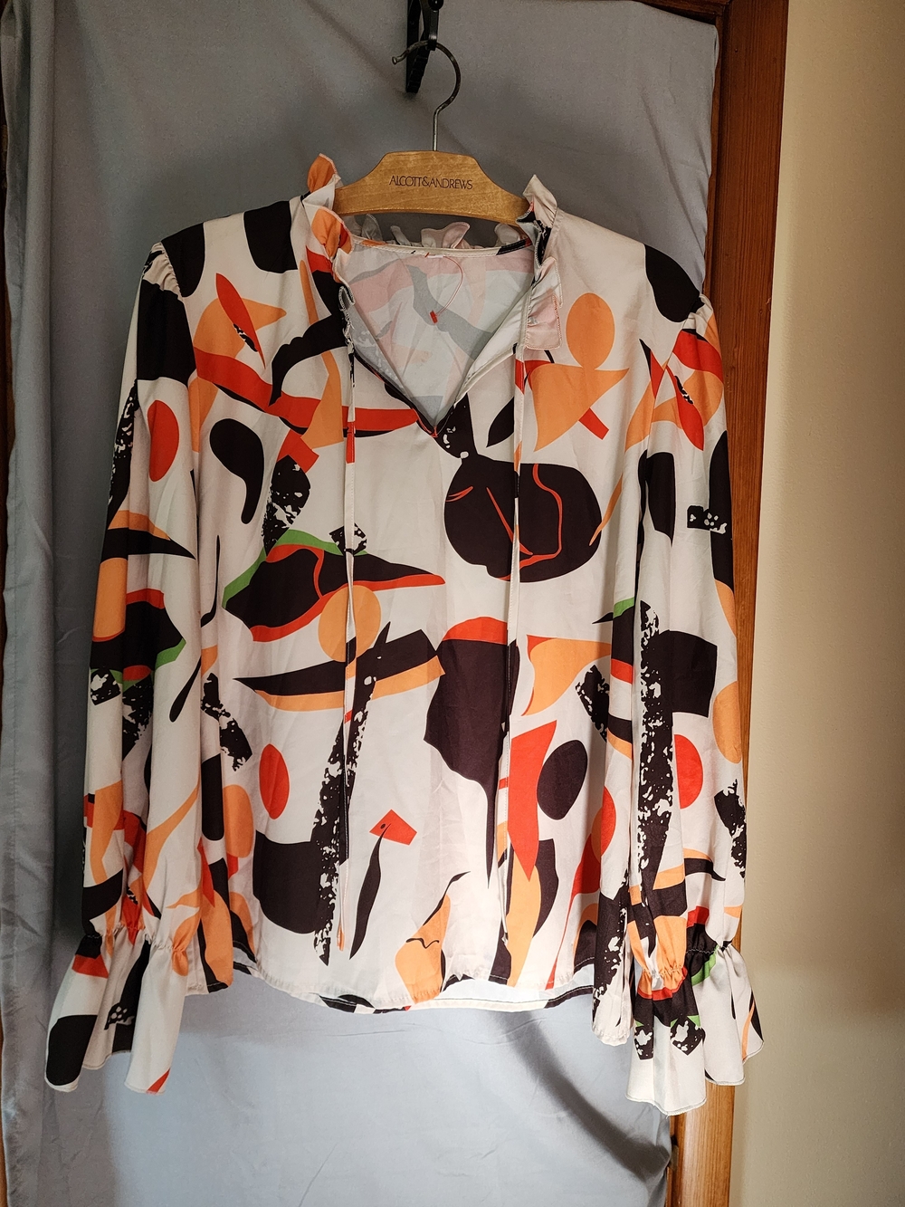 Source Unknown Multi-Color Abstract Print Blouse